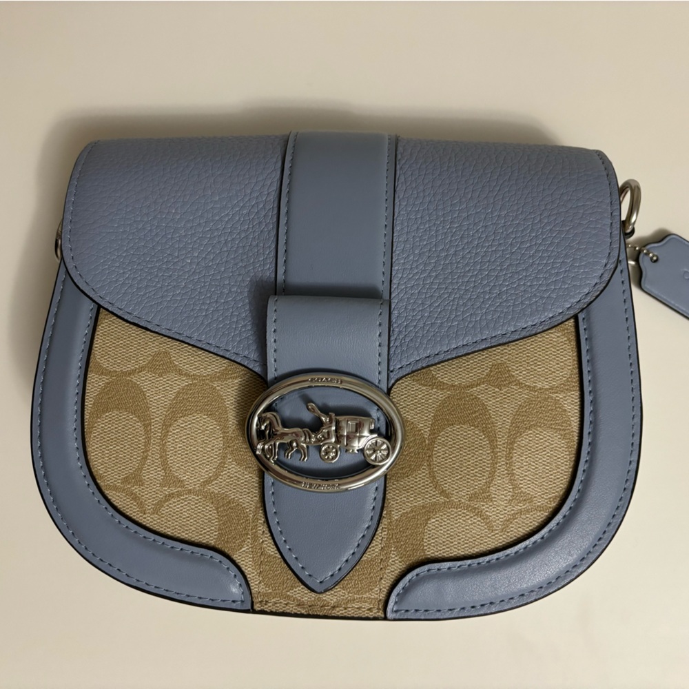 Coach Blue and Tan Crossbody Bag